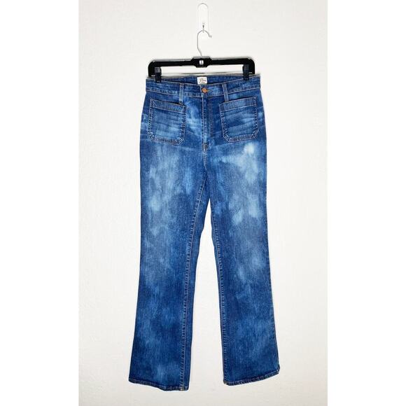 J. Crew Denim Women's Curvy Full Length Demi Boot Jeans High Rise Patch Pockets - Picture 1 of 8